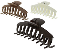11cm Brown Shades Matte Finish Barrel Hair Claw Clips