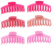 11cm Pink Matte Finish Barrel Hair Claw Clips
