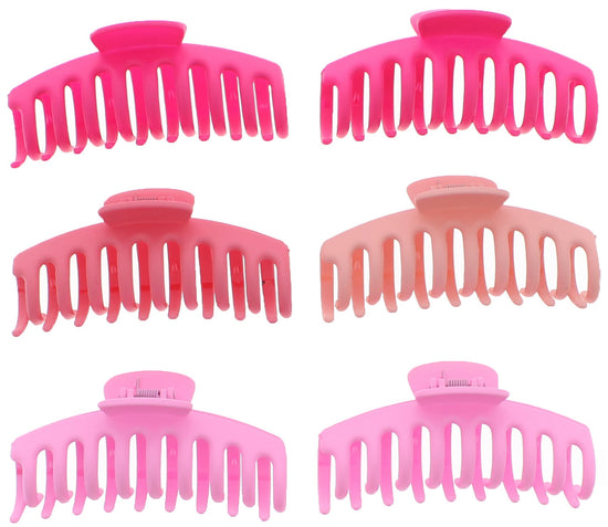 11cm Pink Matte Finish Barrel Hair Claw Clips