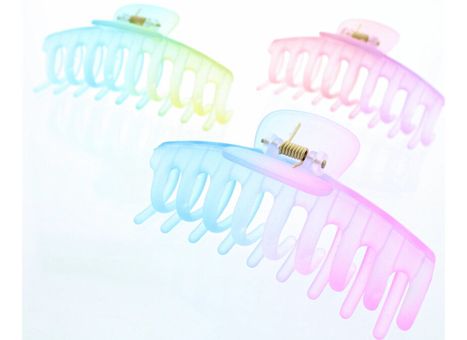 11cm Translucent Pastel Matte Finish Barrel Hair Claw Clips