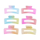 8.5cm Translucent Pastel Matte Finish Rectangular Hair Claw Clips