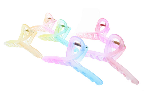 11.5cm Translucent Pastel Matte Twirl Hair Claw Clips