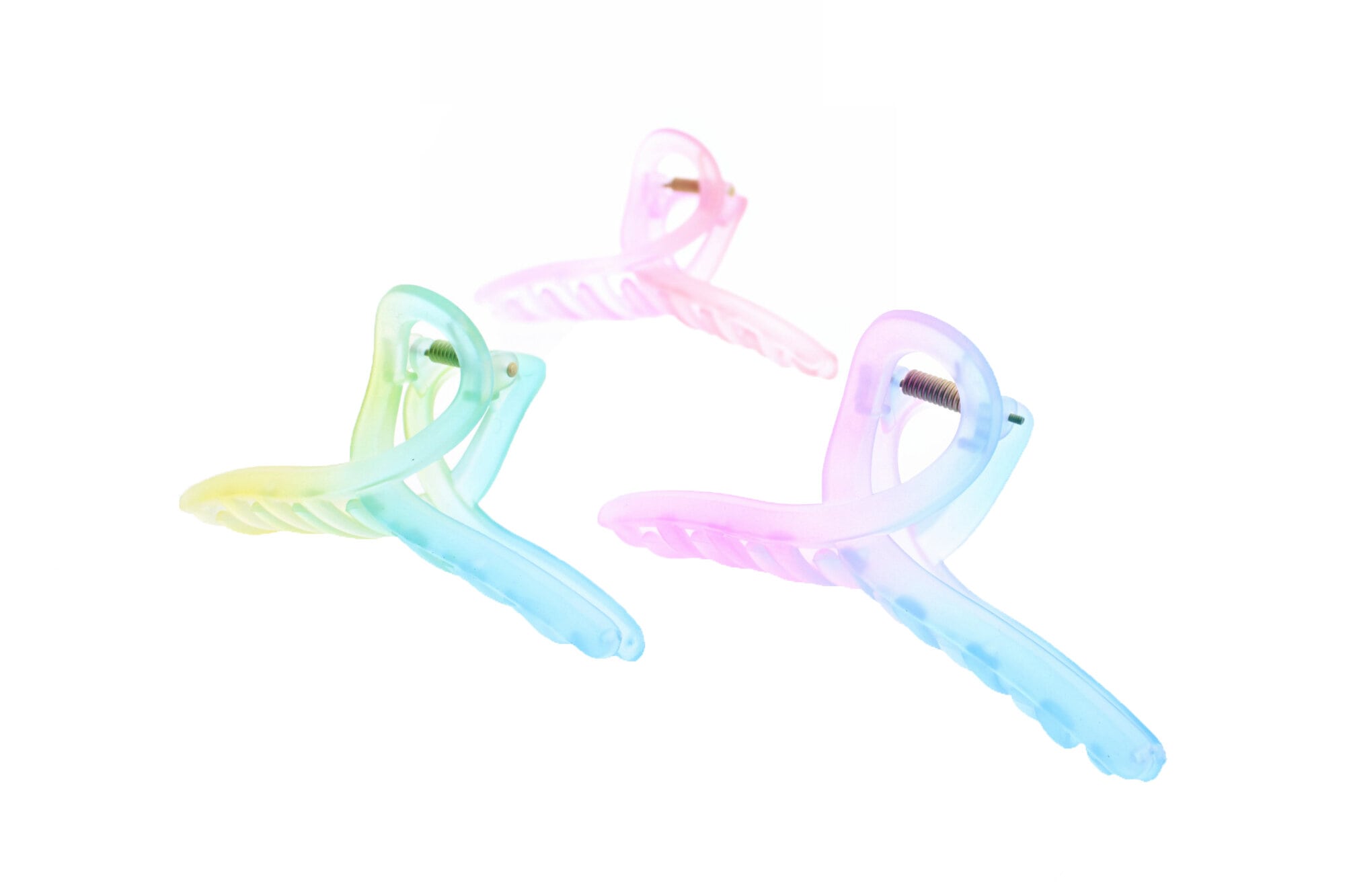 11.5cm Translucent Pastel Matte Twirl Hair Claw Clips