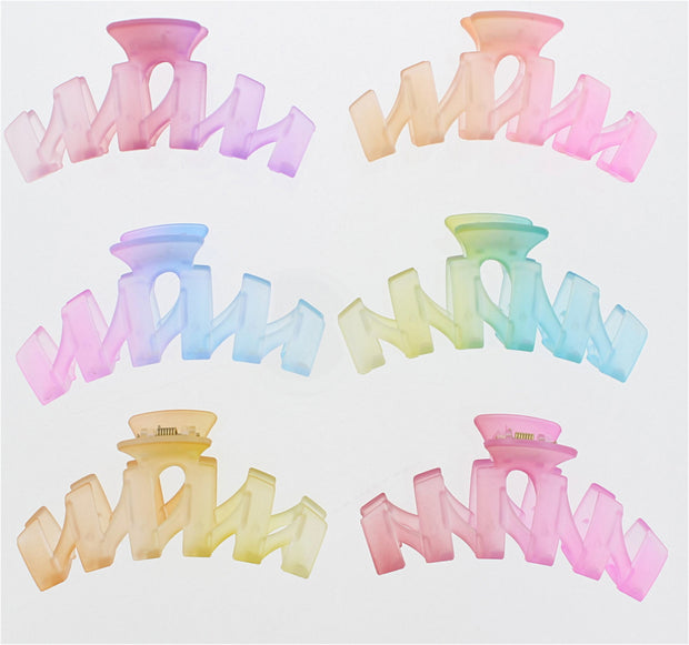 11.2cm Assorted Translucent Two Tone Pastel Matte Finish Zig Zag Clamps