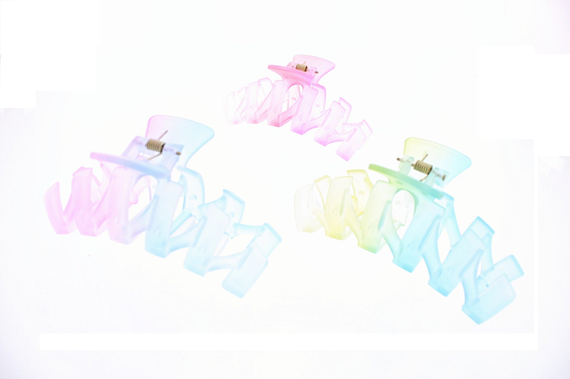 11.2cm Translucent Pastel Matte Zig Zag Hair Claw Clips
