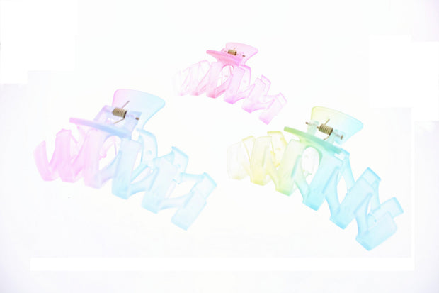 11.2cm Assorted Translucent Two Tone Pastel Matte Finish Zig Zag Clamps