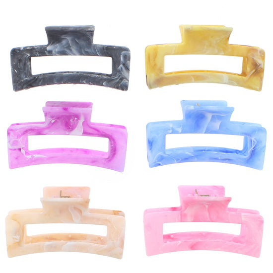 8.5cm Marble Rectangular Hair Claw Clips