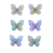 Assorted Pastel AB Iridescent Butterfly Design Hair Claws Clips