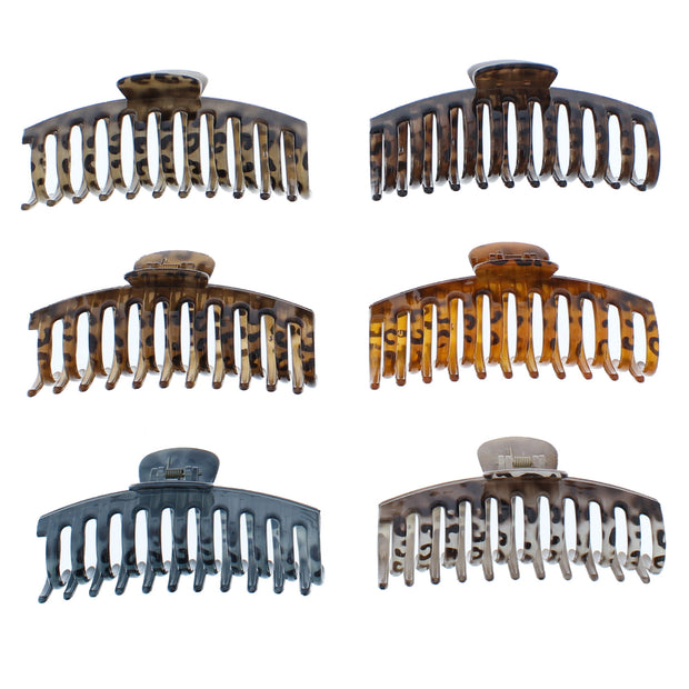 13cm Assorted Leopard Print Long Barrel Hair Claw Clips