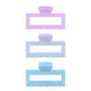 9cm Assorted Pastel Beaded Rectangular Hollow Hair Claw Clips