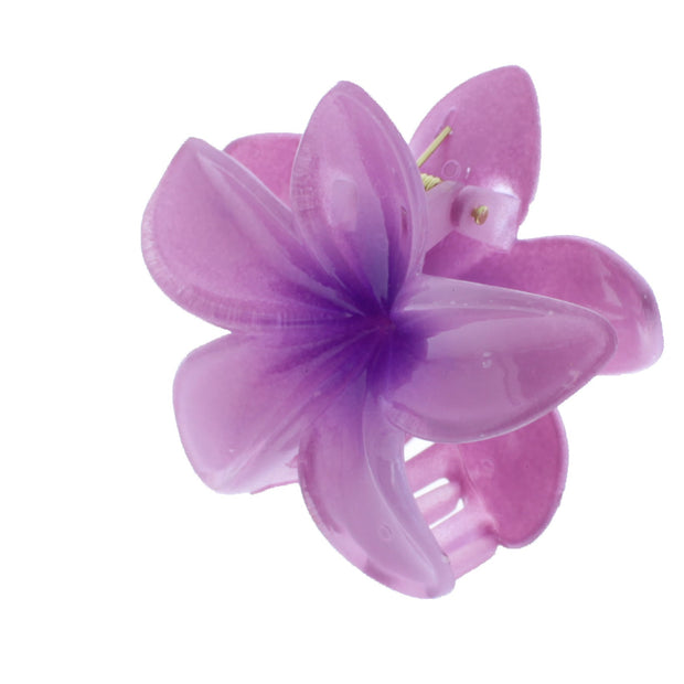 8cm Assorted Shiny Double Sided Hawaiian Flower Hair Clamps
