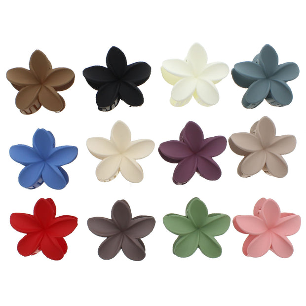 8cm Assorted Matte Double Sided Lily Flower Hair Clamps