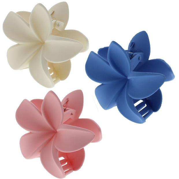 8cm Assorted Matte Double Sided Lily Flower Hair Clamps