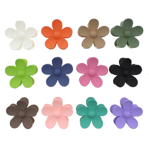 8cm Assorted Matte Double Sided Daisy Flower Hair Clamps