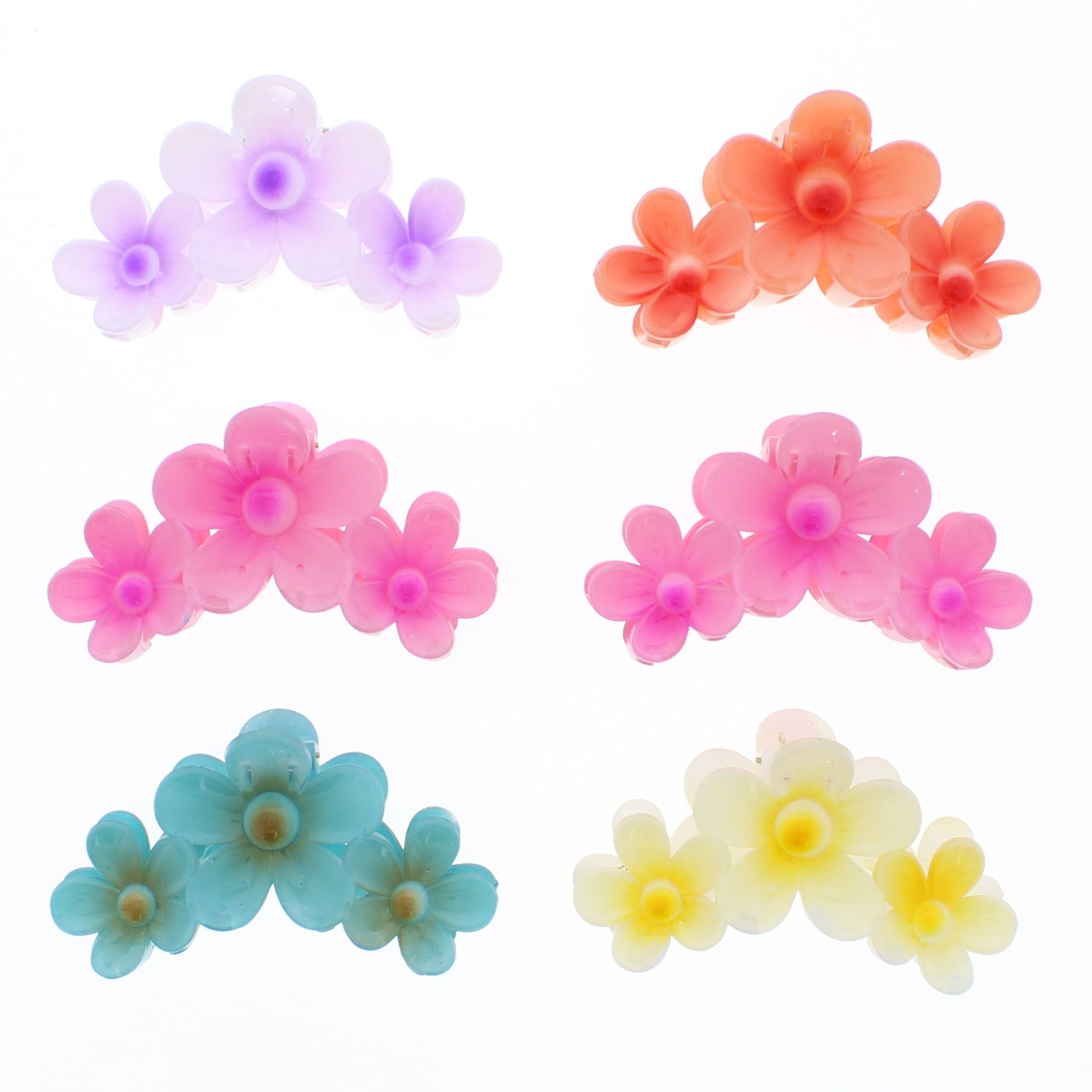 11cm Daisy Triple Flower Hair Clips