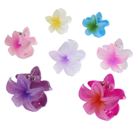 4cm Shiny Double Sided Hawaiian Flower Hair Clips