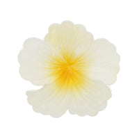 8cm White Shiny Hawaiian Hibiscus Flower Hair Clips