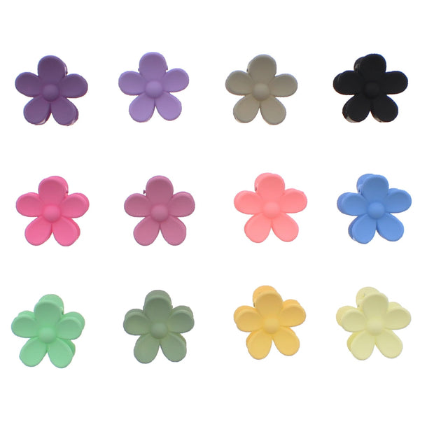 4cm Assorted Matte Double Sided Daisy Flower Hair Clips