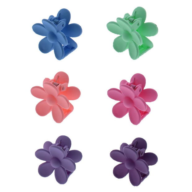 4cm Assorted Matte Double Sided Daisy Flower Hair Clips