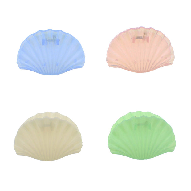 9cm Assorted Shiny Double Sided Sea Shell Flower Hair Clamps