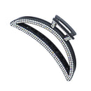 12cm Curved Moon Crescent Rhinestone Crystal Stone Hair Claw Clips