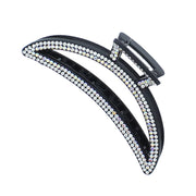 12cm Curved Moon Crescent Rhinestone Crystal Stone Hair Claw Clips