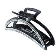 12cm Curved Moon Crescent Rhinestone Crystal Stone Hair Claw Clips