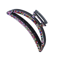 12cm Curved Moon Crescent Rhinestone Crystal Stone Hair Claw Clips