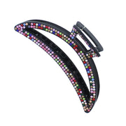 12cm Curved Moon Crescent Rhinestone Crystal Stone Hair Claw Clips