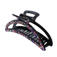 12cm Curved Moon Crescent Rhinestone Crystal Stone Hair Claw Clips