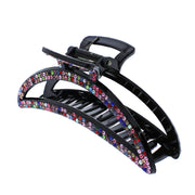 12cm Curved Moon Crescent Rhinestone Crystal Stone Hair Claw Clips