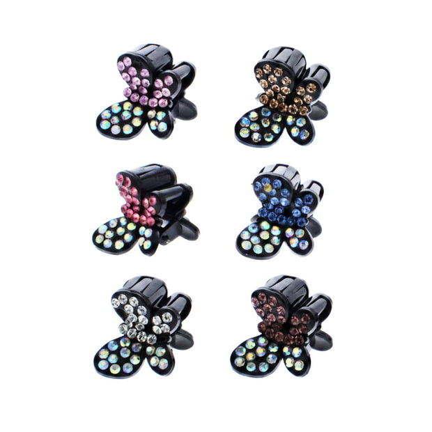 2cm Assorted Mini Butterfly Crystal Stone Hair Claw Clips