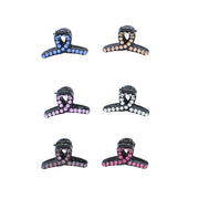 2cm Assorted Crystal Mini Twirl Loop Hair Claw Clips