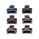 2cm Assorted Rectangular Hollow Rhinestone Hair Claw Clips