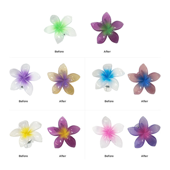 Color-Changing Sun Plumeria Hair Clips