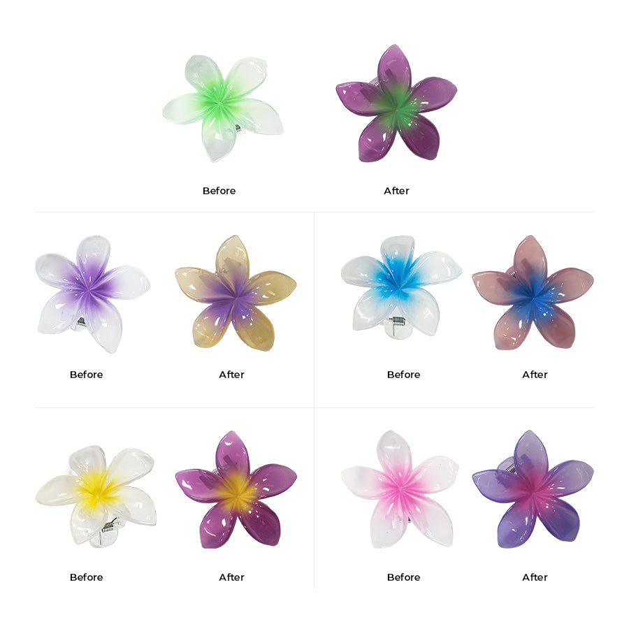 Sun Plumeria Hair Clips