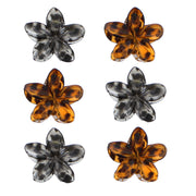 8cm Black Shaded & Tortoiseshell Shiny Double Sided Hawaiian Flower Hair Clamps