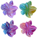 8cm Multi Tone Shiny Flower Hair Clips