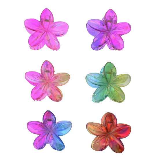 8cm Translucent Hawaiian Flower Hair Clips
