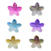 8cm Two Tone Shiny Double Sided Hawaiian Flower Hair Clamps