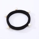 Bag of 100 Thick Black Elasticated Soft Hair Ponios