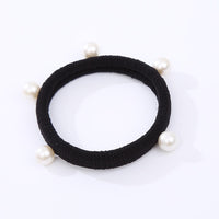 Bag of 100 Thick Black Elasticated Soft Hair Ponios