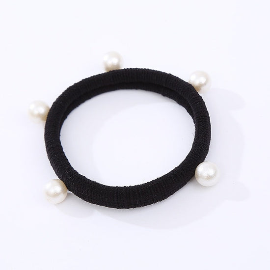 Bag of 100 Thick Black Elasticated Soft Hair Ponios