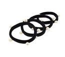 Bag of 100 Thick Black Elasticated Soft Hair Ponios