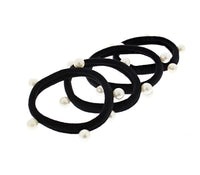 Bag of 100 Thick Black Elasticated Soft Hair Ponios