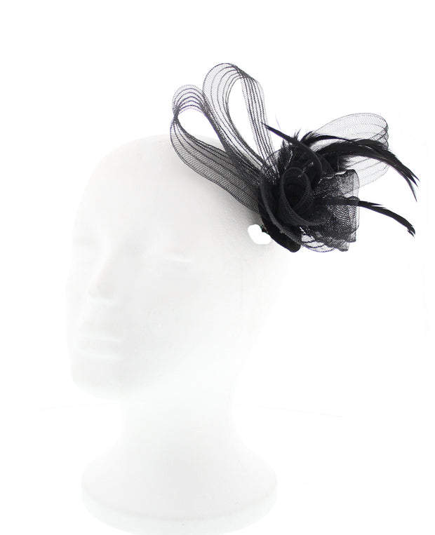 Gothic Double Rose Fascinator on Concorde Beak Clip