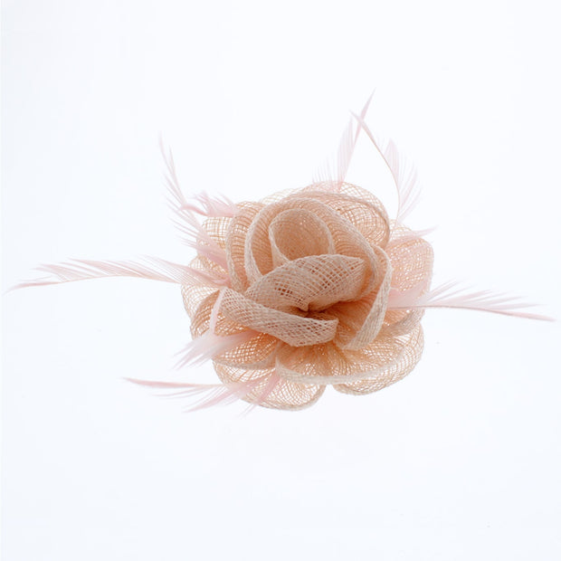 Fascinator On Concord Clip & Brooch Pin (Diameter 9cm, Height 4.5cm)