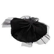 Glitter Spider Fascinator with Lace & Satin Bow
