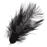 Feather Fascinator with Black Pearl Beaded