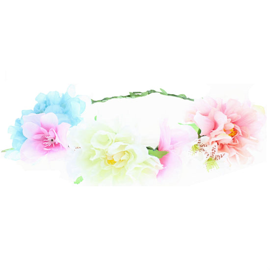 Pastel Flowers Crown Hair Wreath Garland